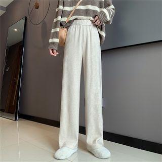 Plain Striped Wide Leg Pants