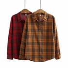 Long-sleeve Plaid Henley Shirt