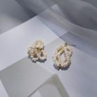 Pearl Fringed Earring 1 Pair - Gold & Pearl White - One Size