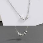 Geometric Bead Pendant Alloy Necklace Silver - One Size