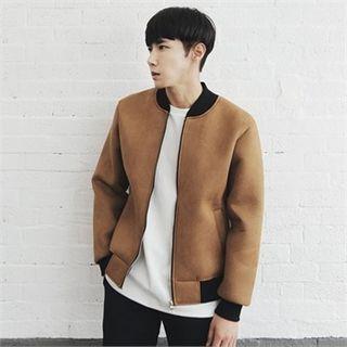 Contrast-trim Neoprene Zip-up Jacket