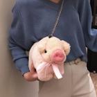 Pig Shape Furry Crossbody Bag