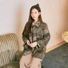 Pocket-front Camouflage Jacket Khaki - One Size