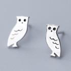 925 Sterling Silver Owl Earring 1 Pair - S925 Silver - As Shown In Figure - One Size