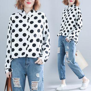 Dotted Long-sleeve Shirt Dotted - L