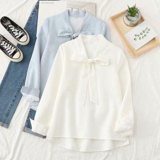 Ribbon Front Chiffon Blouse