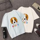 Couple Matching Short-sleeve Cartoon Dog Printed T-shirt