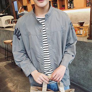 Lettering Button Down Jacket