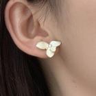Rhinestone Flower Ear Stud 1 Pair - Rhinestone Flower Ear Stud - White - One Size
