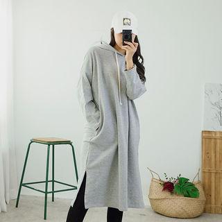 Drawcord Pocket-side Hoodie Dress