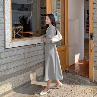 [lovb] Tie-back Long Shirtdress