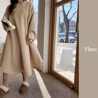 Flare-hem Long Sweatshirt Dress