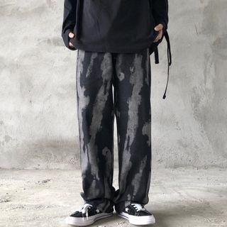 Tie Dye Washed Straight-fit Jeans
