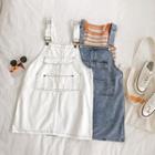 Front Pocket Washed Denim Jumper Dress