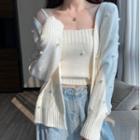 Pearl Set : Camisole Top + Long-sleeve Cardigan