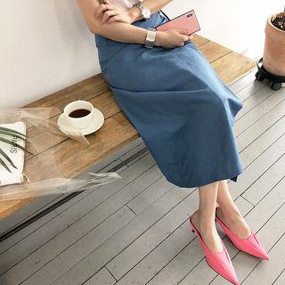 Linen Blend Maxi Wrap Skirt