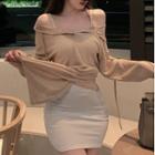 Spaghetti Strap Mini Bodycon Dress / Cropped Hoodie / Lettering Baseball Cap