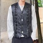 Faux-leather Lace-up Vest
