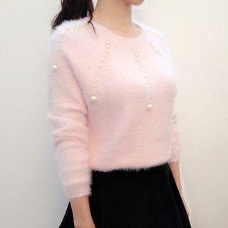 Faux Pearl Accent Sweater