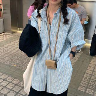 Short-sleeve Striped Shirt Blue Stripe - Shirt - One Size