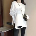 Plain Long Sleeve Top White - One Size