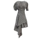 Gingham Irregular Hem Short-sleeve Mini A-line Dress