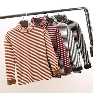 Long-sleeve Turtleneck Fleece-lined T-shirt