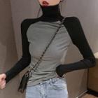 Turtleneck Raglan Long-sleeve T-shirt