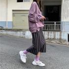 Sweatshirt / Striped Midi Skirt