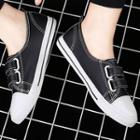 Faux Leather Studded Hook & Loop Sneakers