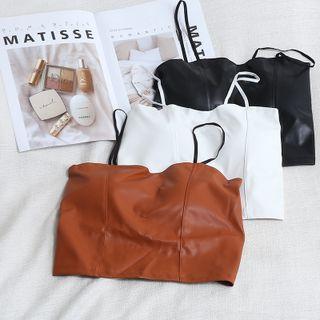Faux Leather Padded Camisole Top