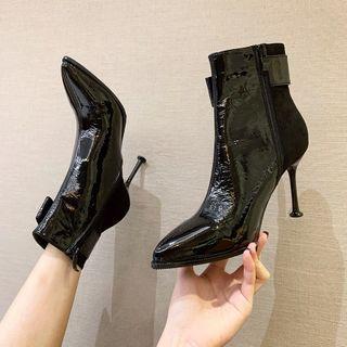 Patent High Heel Short Boots