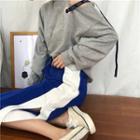 Color-block Elastic-waist Midi-skirt