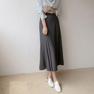 Pleated Maxi Flare Skirt