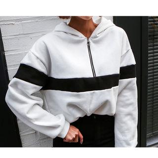 Contrast-trim Anorak Hoodie