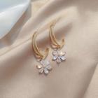 Rhinestone Flower Earring 1 Pair - E2088 - One Size