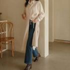 Tie-waist Napped Long Shirtdress