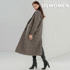 Single-breasted Plaid Quilted Long Coat
