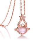Plated Rose Gold Twelve Horoscope Capricorn Pendant With White Cubic Zircon And Necklace