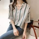 Short-sleeve Striped Blouse / Camisole Top