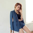 Set: Notched-lapel Jacket + Zip-back Shorts