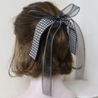Houndstooth Ribbon Bow Hair Tie/ Hair Clip