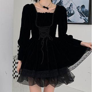Long-sleeve Velvet Dress / Skirt