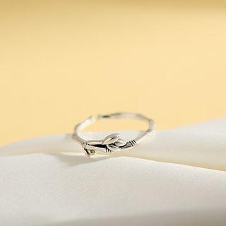 Sterling Silver Leaf Accent Ring  - Ring