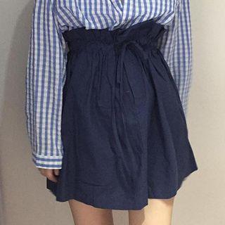 Paperbag-waist A-line Mini Skirt