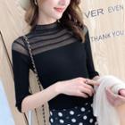 Short-sleeve Mesh Knit Top