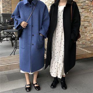 Single Breasted Woolen Long Coat
