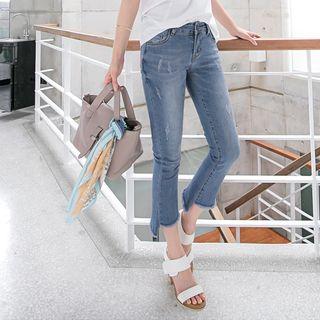 High-low-cuffed Boot Cut Jeans