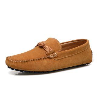 Genuine-leather Knot-accent Loafers