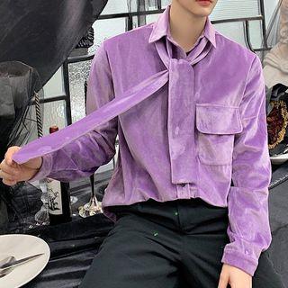 Velvet Shirt With Sash